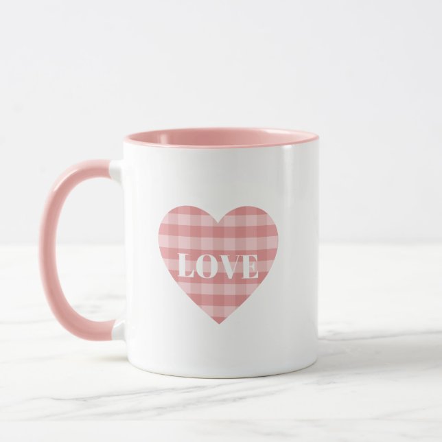Taza Imprimir amor de cheque rosado (Izquierda)