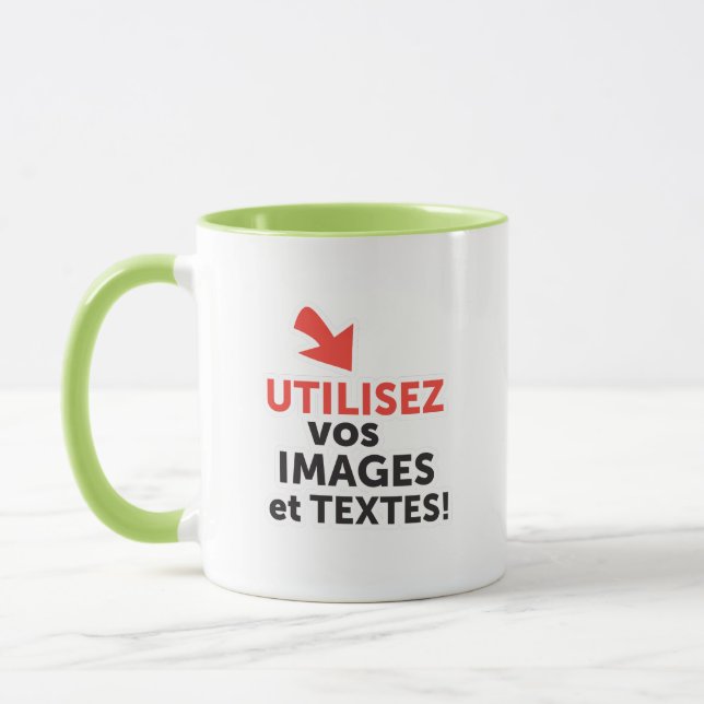 Taza Imprimir sus diseños en línea DIY en Español (Izquierda)