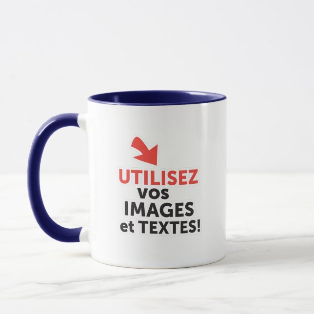 Taza Imprimir sus diseños en línea DIY en Español (Izquierda)