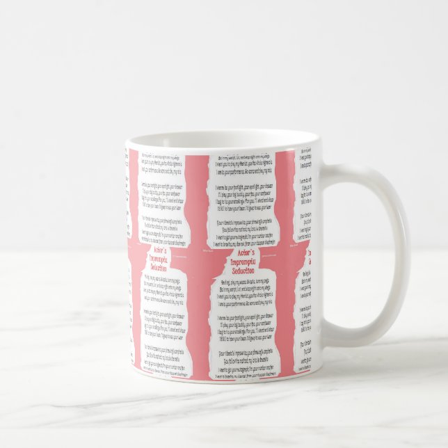 Taza improvisada de la seducción 3D del actor (Derecha)