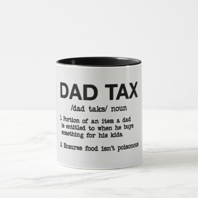 Taza Impuesto a papá gracioso/Día del padre (Centro)