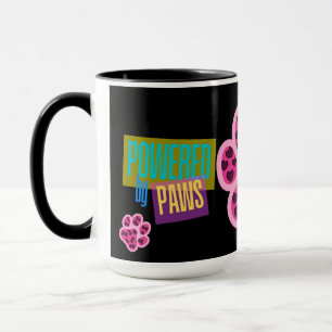 Taza "Impulsado por Patas" Diseño de Corazones Rosados