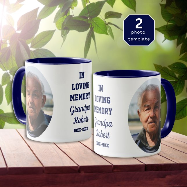 Taza In Loving Memory 2 Photo Memorial Keepsake Blue (Subido por el creador)