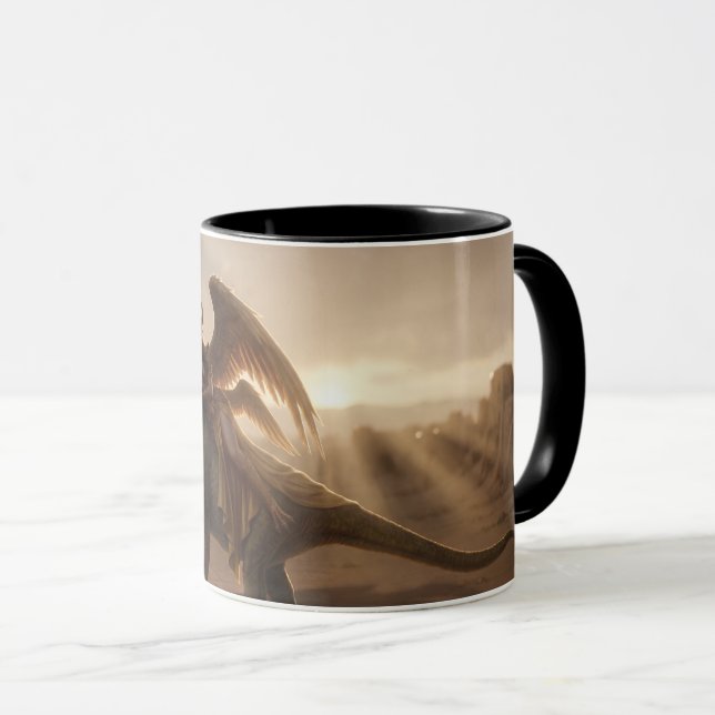 Taza Inanna de estilo cómic con dinosaurio  (Anverso derecho)