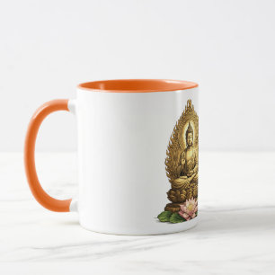 Taza Incienso de Loto Buda Dorado Paz Espiritual