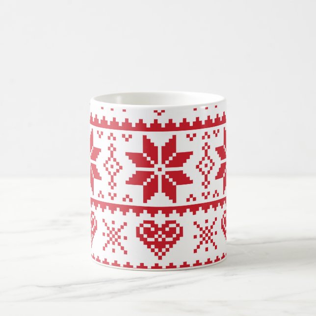 Taza inconsútil del navidad del modelo del (Centro)