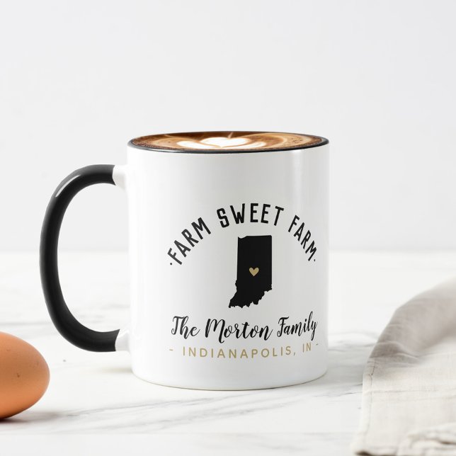 Taza Indiana Farm Sweet Farm Family Monogram Mug (Subido por el creador)