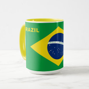 Taza Indicador de nombre personalizado de Brasil