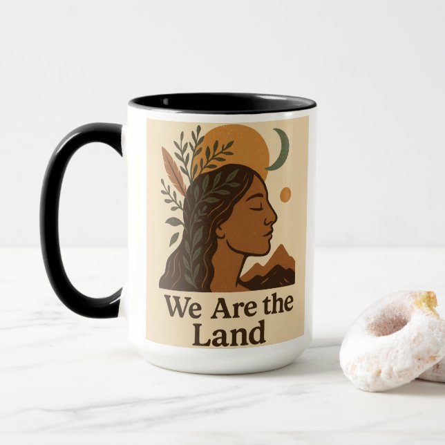 Taza Indigenous Peoples’ Day Mug | Boho Earthy Coffee G (Con donut)