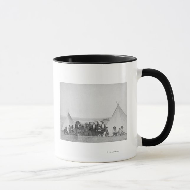 Taza Indios miniconjou fuera de Tipis Fotografía (Derecha)