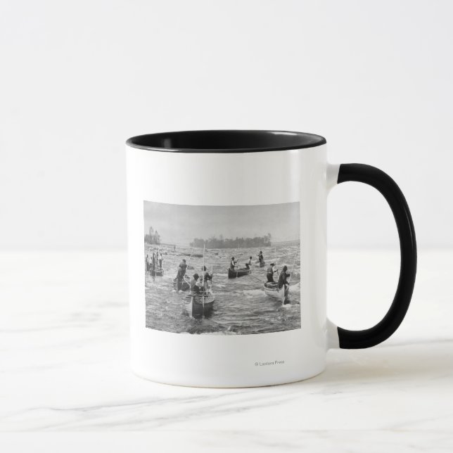 Taza Indios pescando en el canal de Soo (Derecha)