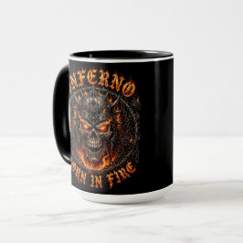Taza Infierno Nacido En Fuego, Cráneo De Demonio Ígneo 