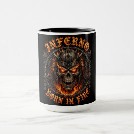 Taza Infierno Nacido En Fuego Cráneo De Demonio Ígneo