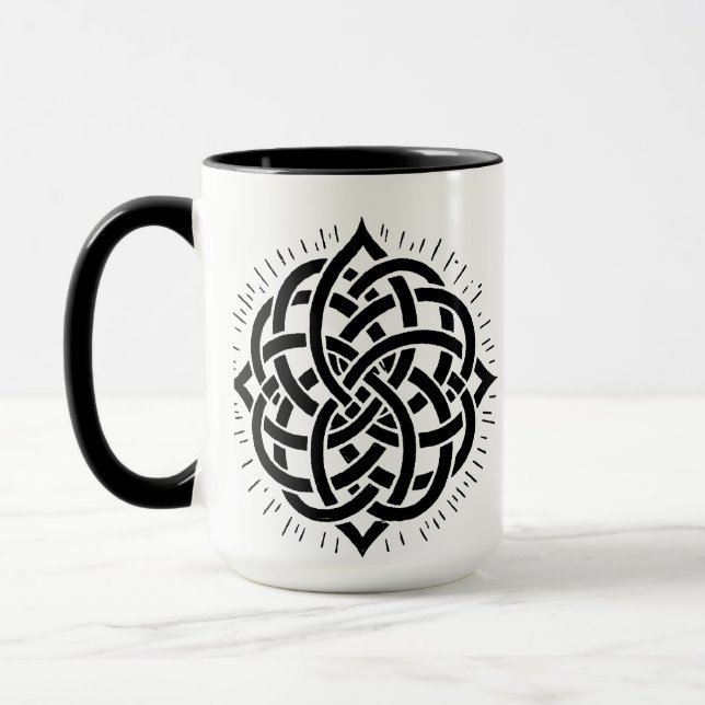 Taza Infinite Harmony: Sacred Mandala Celtic Symbol Art (Izquierda)