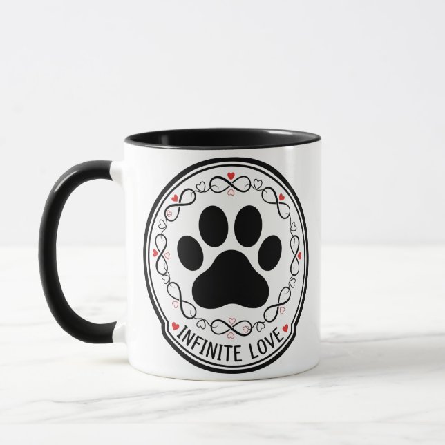 Taza Infinite Love Paw Print Pet Memorial Mug (Izquierda)