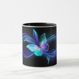 Taza Infinito brillante con mariposa mágica