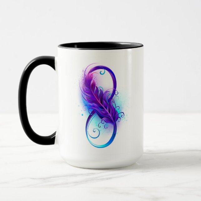 Taza Infinito con plumas púrpura (Izquierda)