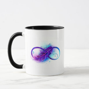 Taza Infinito con plumas púrpura