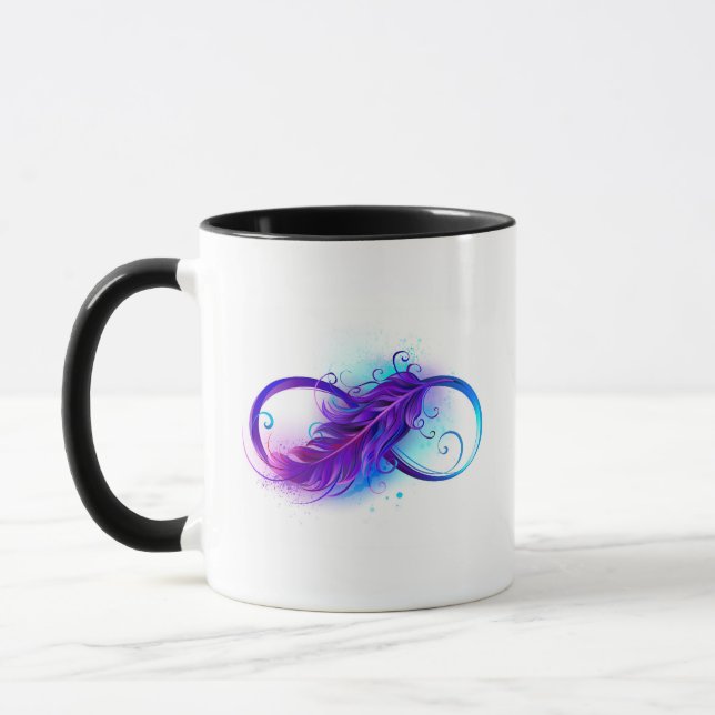Taza Infinito con plumas púrpura (Izquierda)