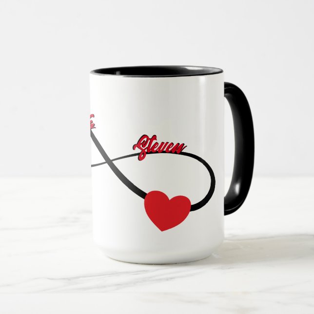 Taza Infinito Personalizado Con Corazón (Anverso derecho)