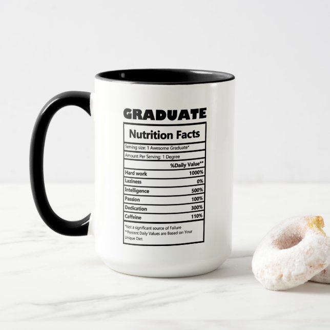 Taza información divertida del graduado genial (Con donut)