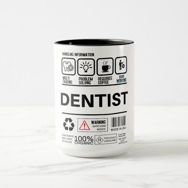 Taza Información divertida sobre el manejo de dentistas (Centro)