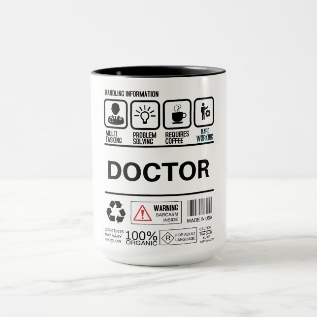 Taza Información divertida sobre el manejo de Médicas m (Centro)