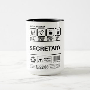 Taza Información divertida sobre el manejo del secretar
