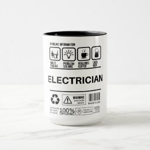 Taza Información divertida sobre manejo de electricidad