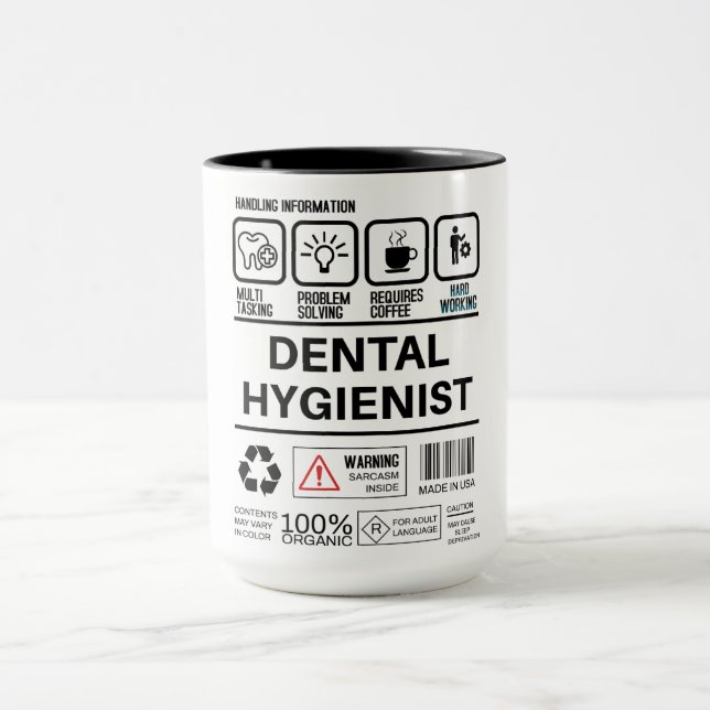 Taza Información divertida sobre manejo higiénico denta (Centro)
