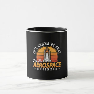 Taza Ingeniero aeroespacial está bien espacio retro