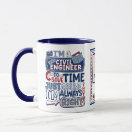 Taza Ingeniero Civil Gracioso Siempre Correcto