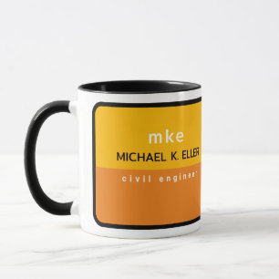 Taza Ingeniero de profesión café amarillo Mug con nombr