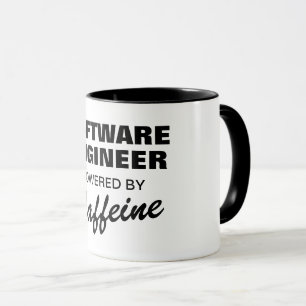 Taza Ingeniero de software impulsado por café gracioso