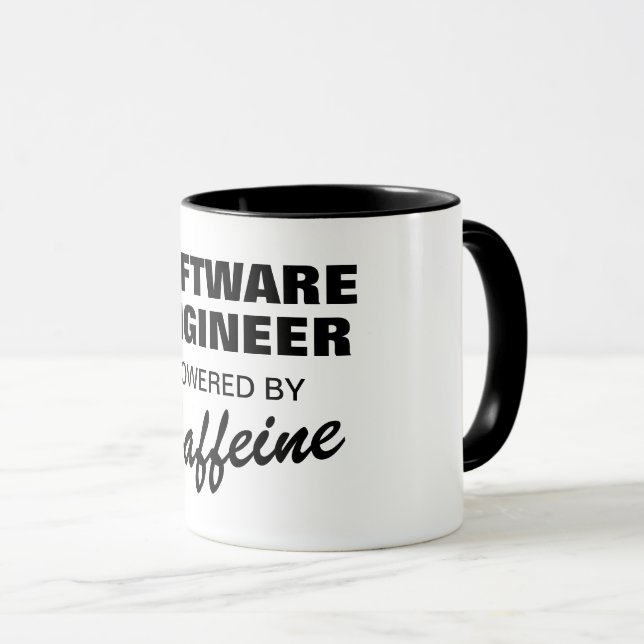Taza Ingeniero de software impulsado por café gracioso  (Anverso derecho)