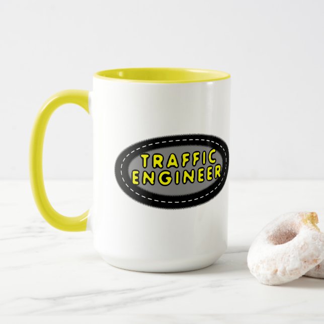 Taza Ingeniero de Tráfico Oval Mug (Con donut)
