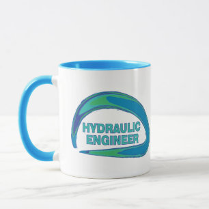 Taza Ingeniero hidráulico de oleada azul