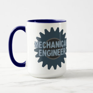Taza Ingeniero Mecánico Gear Blue Gray