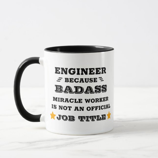 Taza Ingeniero personalizado de Badass Mug - Gracioso r (Izquierda)