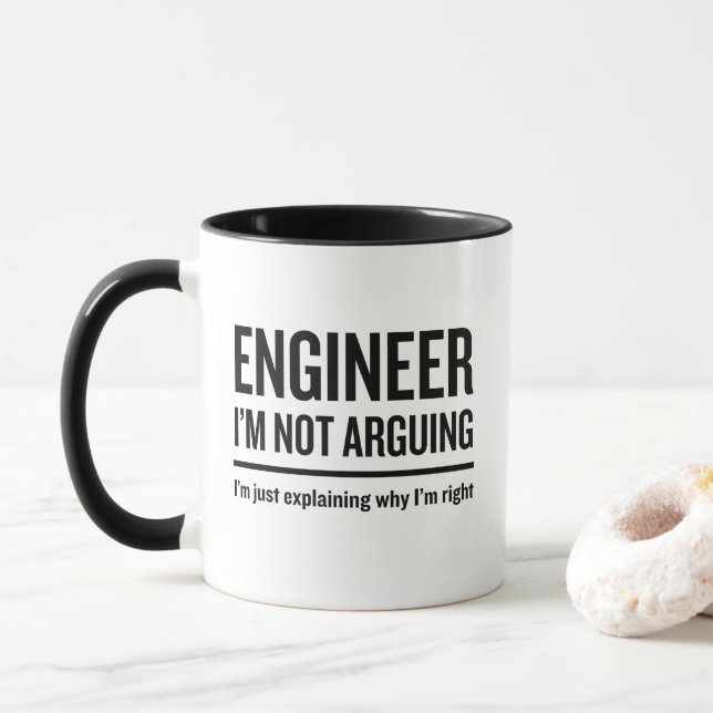 Taza Ingeniero que no discuto (Con donut)