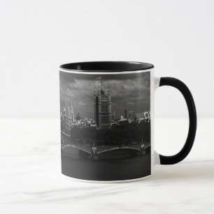 Taza Inglaterra antigua Londres río Támesis paisaje urb
