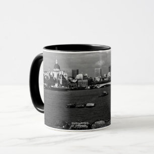 Taza Inglaterra antigua Londres río Támesis paisaje urb