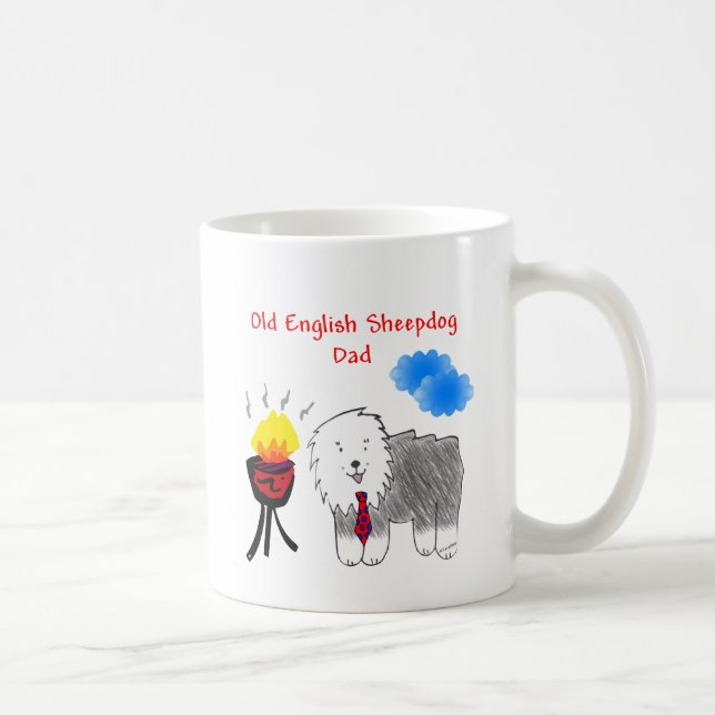 Taza inglesa vieja del papá del perro pastor (Derecha)