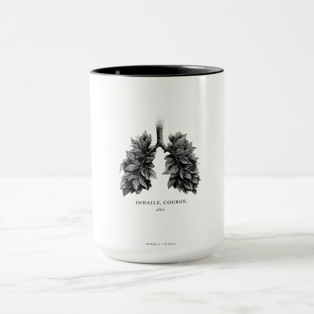 Taza "Inhale Courage" Conceptual Art | Lungs Made of Le (Centro)
