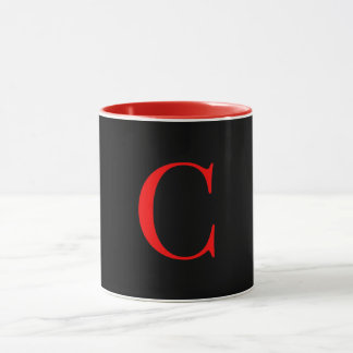 Taza Inicial de Monograma C Rojo Dentro Negro Fuera