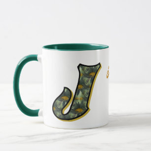 Taza Inicial de monograma de margarita J Personalizado