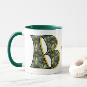 Taza Inicial de monograma de margarita personalizada B
