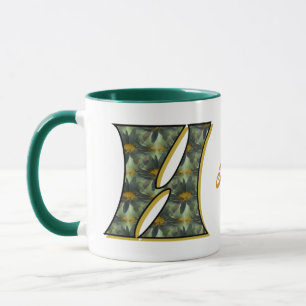 Taza Inicial de monograma de margarita personalizada H