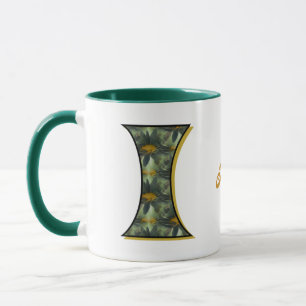 Taza Inicial de monograma de margarita personalizada I