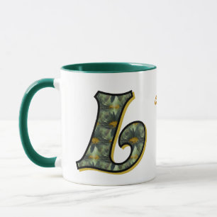 Taza Inicial de monograma de margarita personalizada L